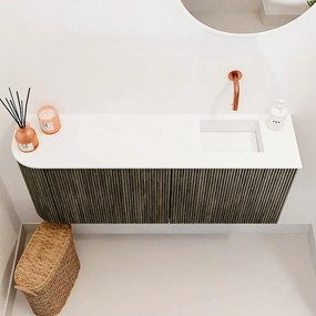 Mondiaz Joya 100cm toiletmeubel ronding links shadow met wastafel faye rechts zonder kraangat talc