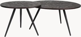 Salontafels Webster met teakhouten tafelblad, 2-delig