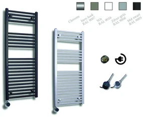 Sanicare Elektrische Design Radiator - 111.8 x 45 cm - 596 Watt - thermostaat zwart linksonder - inox look HRLEZ 451118/I