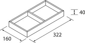 Muebles Sala ladeverdeler 16x33x4cm antraciet