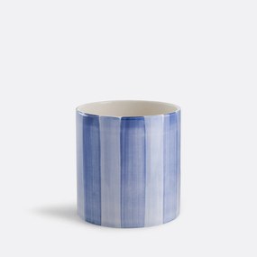 Gestreepte bloempot van keramiek, diameter 14 cm, Jaoma