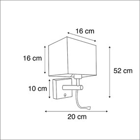 Smart wandlamp met dimmer zwart met USB incl. Wifi A60 en GU10 - Zeno Modern E27 kubus / vierkant vierkant Binnenverlichting Lamp