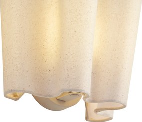 Japandi wandlamp beige met linnen 20cm - Oyster