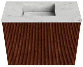 Mondiaz Joya DLux 50cm toiletmeubel ruby met wastafel faye links 1 kraangat opalo