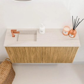 Mondiaz Joya DLux 80cm toiletmeubel oak met wastafel faye links 1 kraangat meli