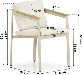 Tuinstoel stapelbaar Aluminium Taupe-naturel-bruin Santika Mind