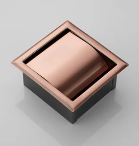 Saniclear Copper inbouw toiletrol houder met klep geborsteld koper