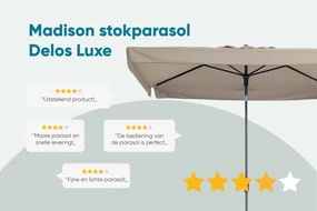 Madison stokparasol Delos luxe Ecru 200x300 cm.
