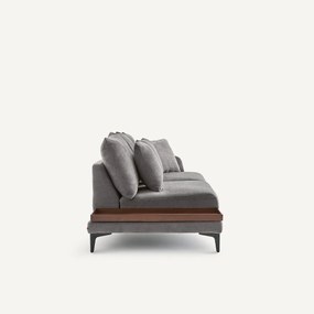 Halve bank met tafelblad, van polyester en katoen, MODERNISTE