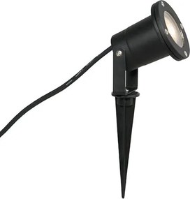 Moderne smart prikspot zwart met snoer en stekker 200cm incl. WiFi GU10 IP65 - Basic