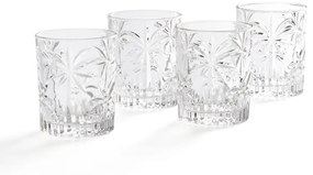 Set van 4 glazen met uitsnijdingen, Palem