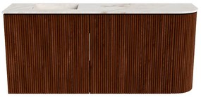 Mondiaz Joya DLux 90cm toiletmeubel ronding rechts ruby met wastafel faye links 1 kraangat frappe