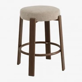 Jolie Hoge Kruk 65 Cm In Chenillestof En Ijzer Donkerbruin Hout & Chenille Bruin Wheat - Sklum