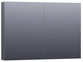 BRAUER Dual Spiegelkast - 100x70x15cm - 2 links- rechtsdraaiende spiegeldeur - MDF - hoogglans grijs 7159
