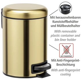 Wenko Leman afvalemmer 3 liter RVS goud mat