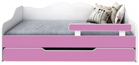 Peuter Wit - Roze Eenpersoonsbed Monaco - Voor kinderen Kinderen Peuter Junior 5059914027035 Children's Beds Home, 140x70, Grote enkele, 6 cm schuimma