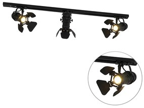 Smart railsysteem zwart 3-lichts incl. Wifi GU10 - Movie Modern GU10 Binnenverlichting Lamp