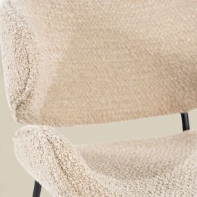 Eleonora Tess Boucle Eetkamerstoel Ronde Rug Zandkleur