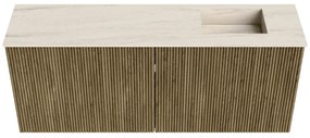 Mondiaz Joya DLux 100cm toiletmeubel dusk met wastafel faye rechts zonder kraangat meli
