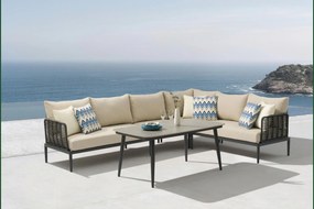 Hoek loungeset 6 personen Aluminium/wicker Grijs  Coco Ibiza