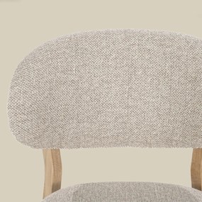Eleonora Mikky Luxe Eetkamerstoel Eiken Taupe En Stof