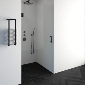 BRAUER Void nisdeur helder glas 100x200 omkeerbaar incl. glascoating mat zwart GS-VON1H100200MZ