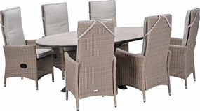 Garden Impressions Collin tuinset 7-delig - Tulli tuintafel 220x115xH75 cm - light teak vironwood