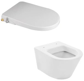 Wiesbaden Vesta met Flush luxe douche-wc zitting stroomloos wit sw96080/sw102848