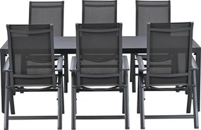 Garden Impressions Siena tuinset 7-delig verstelbaar - Kasper tuintafel 220x93 cm