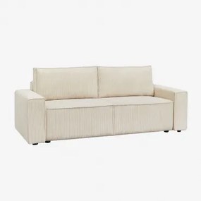3-zits Slaapbank Bekleed Tampere Corduroy Crème Beige - Sklum