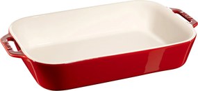 Staub Ceramique Ovenschaal 34 cm, Rechthoekig, Kersenrood - Ceramique - Staub
