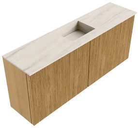 Mondiaz Joya DLux 100cm toiletmeubel oak met wastafel faye midden zonder kraangat meli