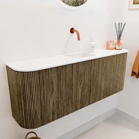 Mondiaz Joya 115cm toiletmeubel ronding links/rechts dusk met wastafel faye midden zonder kraangat talc