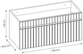 Comad Iconic Rose badkamermeubel 100cm met wit toppaneel roze