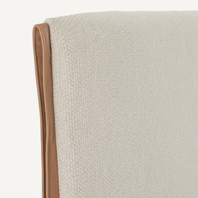 Tweed hoofdbord, afwerking leder, breedte 204 cm, Abby