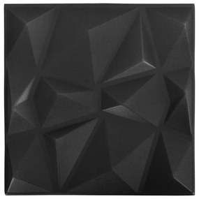 vidaXL 48 st Wandpanelen 3D 12 m² 50x50 cm diamantzwart
