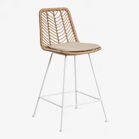 Hoge Kruk In Gouda Natural Synthetisch Rotan Natuurlijk & Wit & ↑65 Cm & Bruin – Zand - Sklum