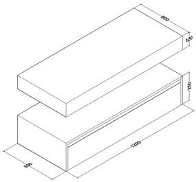 SaniGoods Mila badmeubel 120cm licht eiken zonder waskom