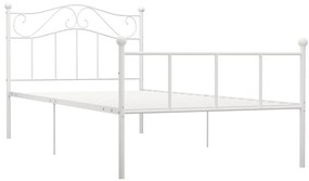 vidaXL Bedframe metaal wit 90x200 cm
