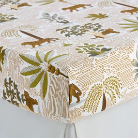 Hoeslaken voor kinderen, gewassen katoen, kap van 25 cm, jungleprint, WILA