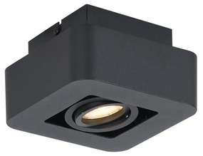 Afgeronde opbouwspot zwart draai- en kantelbaar - Dox