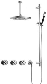 Hotbath Cobber IBSW70 Regendoucheset inbouw - 15cm plafondarm - 30cm ronde hoofddouche - staafhanddouche - glijstang - chroom IBSW70CR257