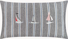 Handgeborduurd katoenen kussen Abersoch Regatta