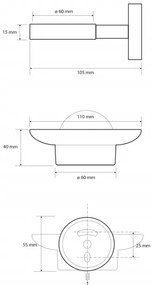 Sapho X-Round zeephouder rond koper geborsteld
