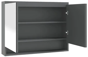 vidaXL Badkamerkast met spiegel 80x15x60 cm MDF grijs