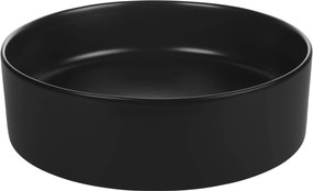 Saqu Sink ronde waskom Ø40x14,5cm keramiek glanzend zwart