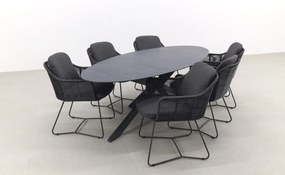 Belmond antraciet/Privada 240x107 - Ovale tuinset - 7-delig