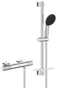 GROHE Precision Feel Doucheset - douchekraan thermostatisch - met koppelingen - 60cm - handdouche - met 3 straalsoorten - chroom 34791001