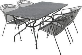 Royal Garden Elegance stapelbare tuinset strekmetaal 160x90 cm.