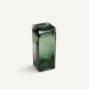 Handgeblazen glazen doos, hoogte 19,2 cm, OROA